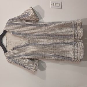 Tularosa White and Blue Cotton Mini Dress